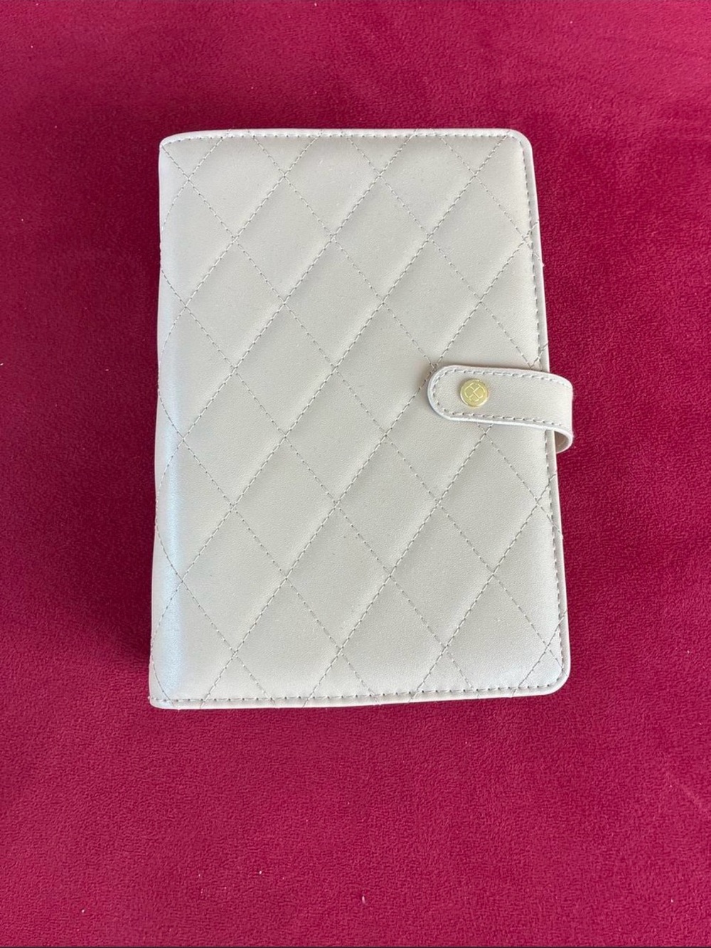 Quilted Cream travel jewelry organizer